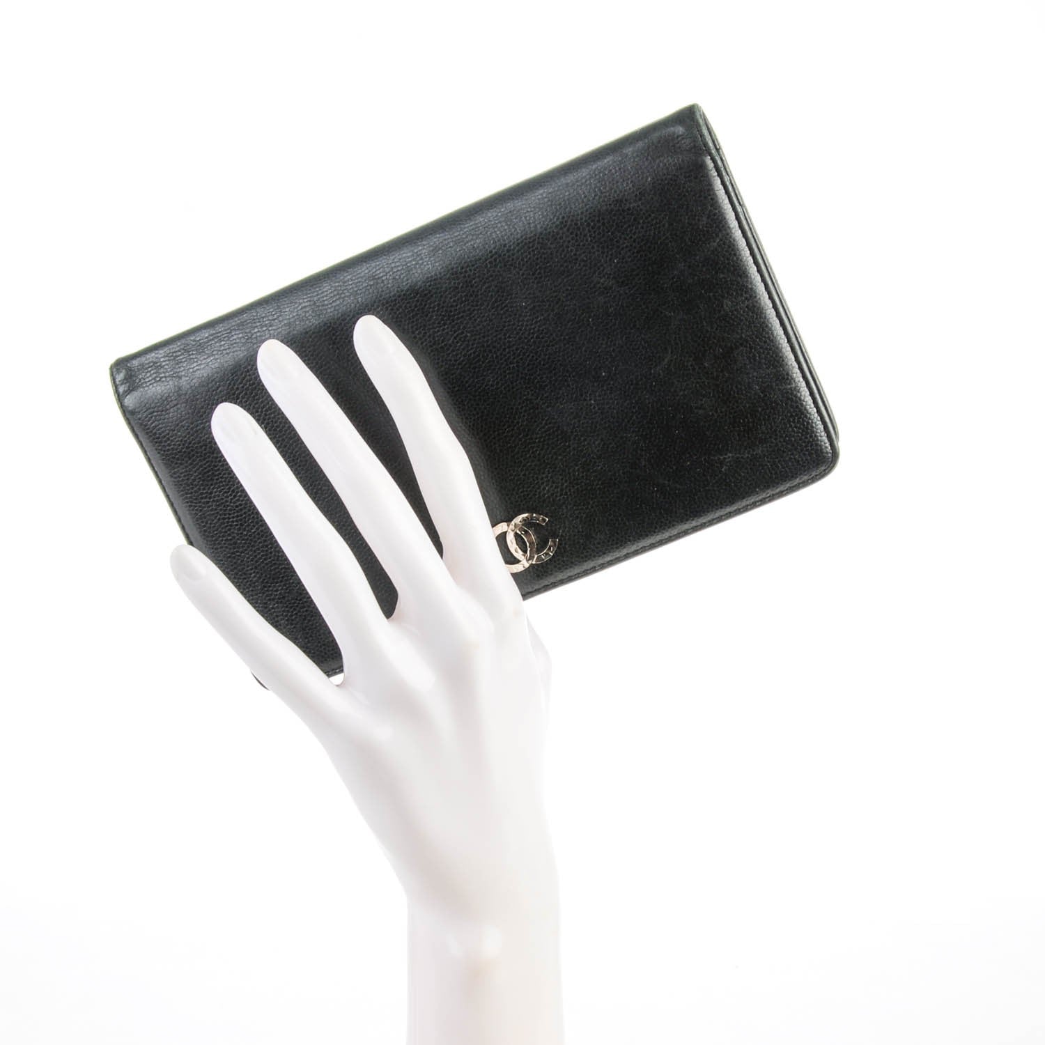 Chanel Caviar Sevruga Yen Wallet Black 2 of 9