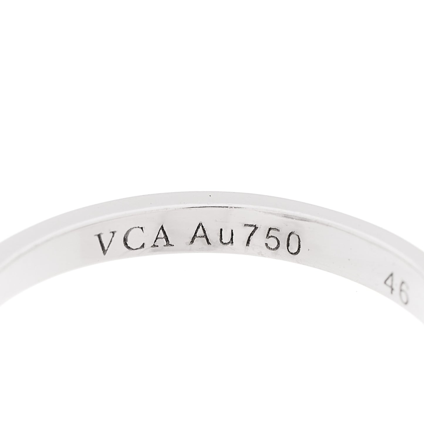 18K White Gold Diamond Sweet Alhambra Ring 46 3.75