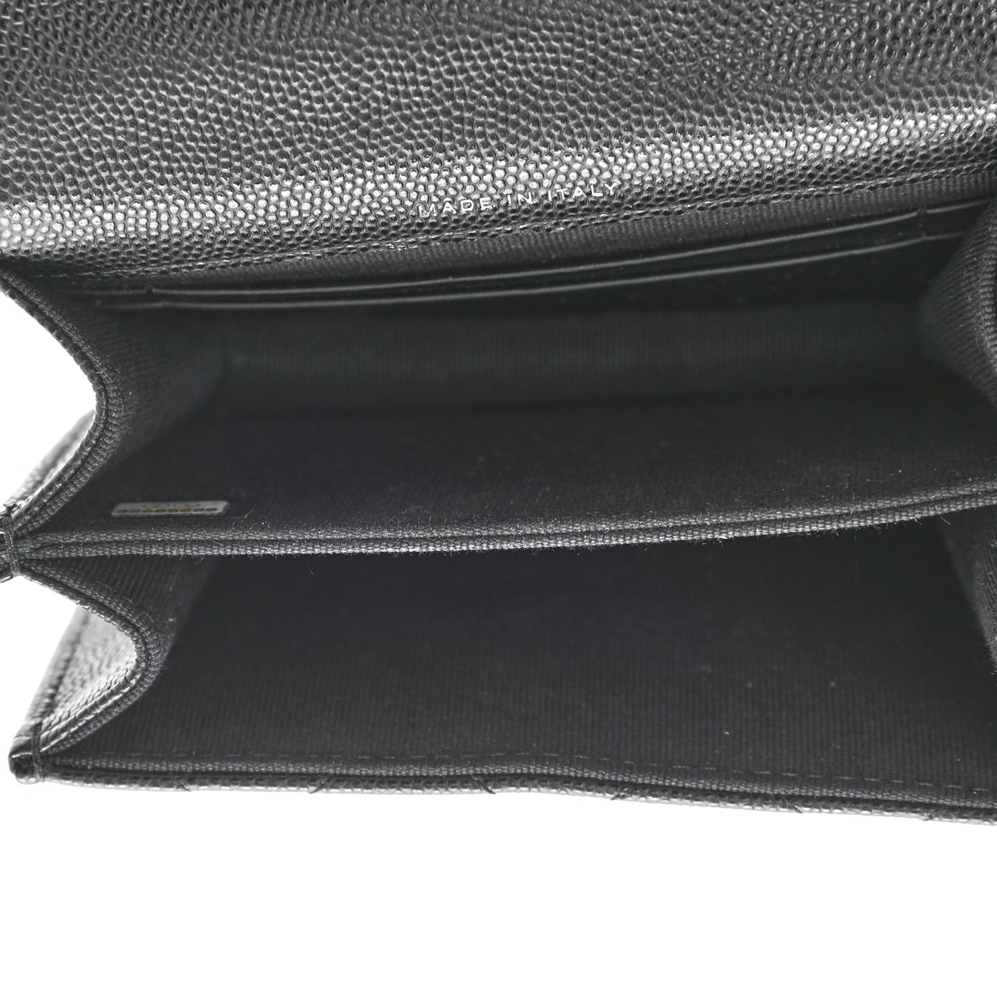 Caviar Quilted Pick Me Up Clutch With Chain Black