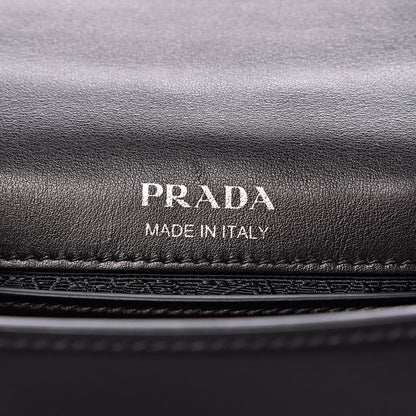 Prada City Calf Crystal Embellished Ribbon Bag Black 6 of 8