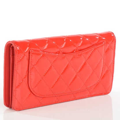 Chanel Patent Calfskin Quilted Yen Wallet Red 3 of 8