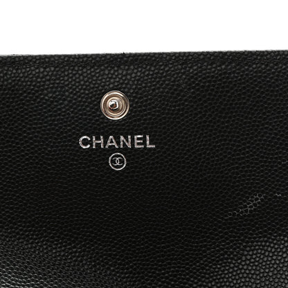 Chanel Caviar Quilted Chanel 19 Flap Wallet Black White 9 of 11