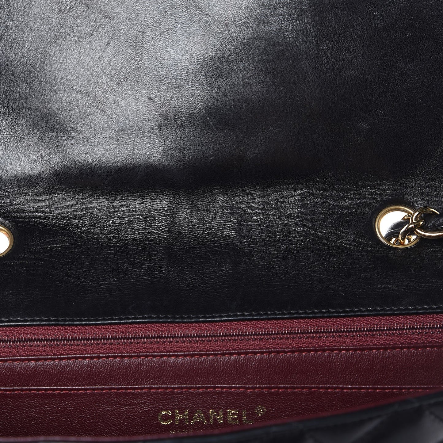 Lambskin Quilted Jumbo Single Flap Black