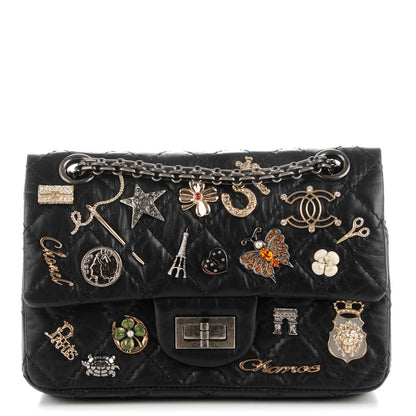 Chanel Aged Calfskin Lucky Charms 2.55 Reissue 224 Flap Black 1 of 7