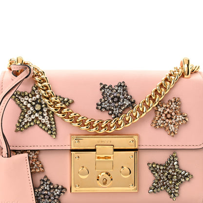 Gucci Calfskin Crystal Star Embroidered Small Padlock Shoulder Bag Perfect Pink Multicolor 8 of 11