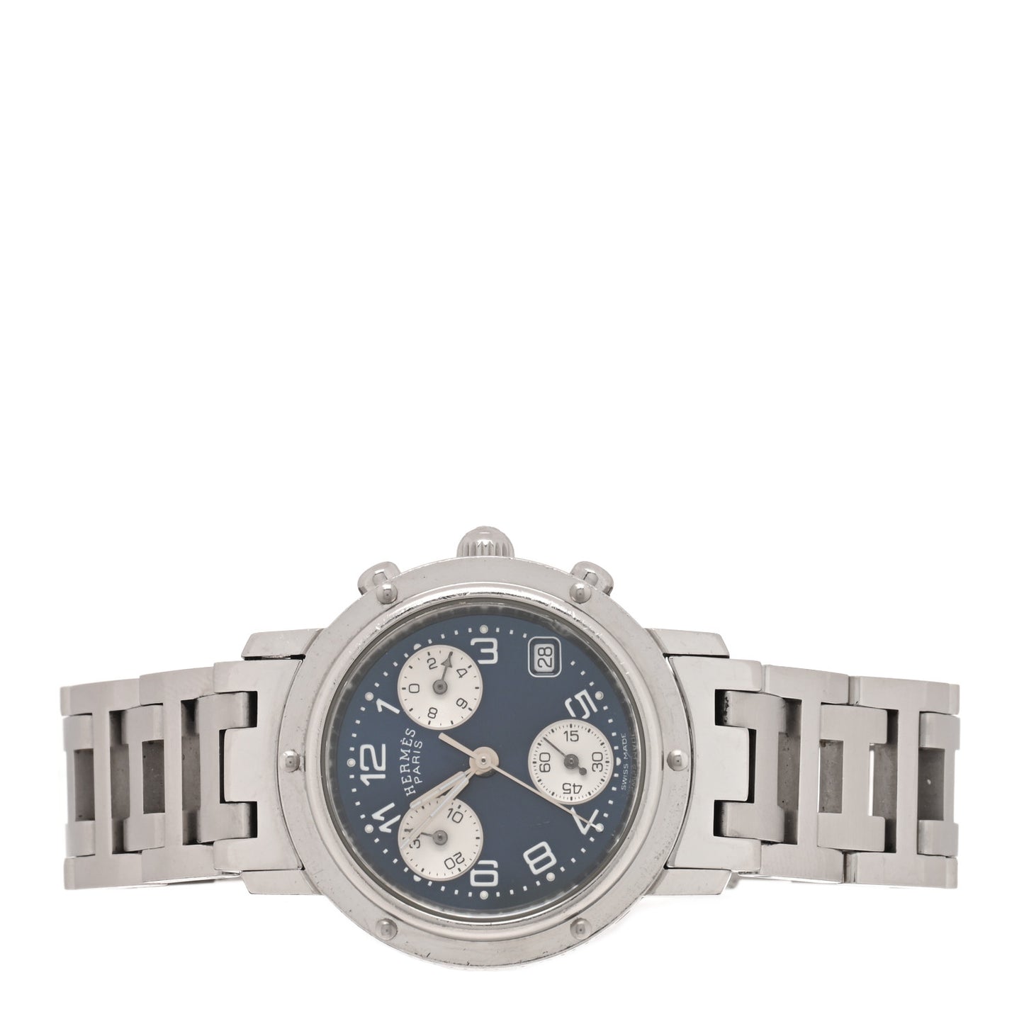 Stainless Steel 31mm Clipper Chronograph Quartz Watch Blue