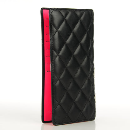 Chanel Calfskin Quilted Cambon Yen Wallet Black White 3 of 8