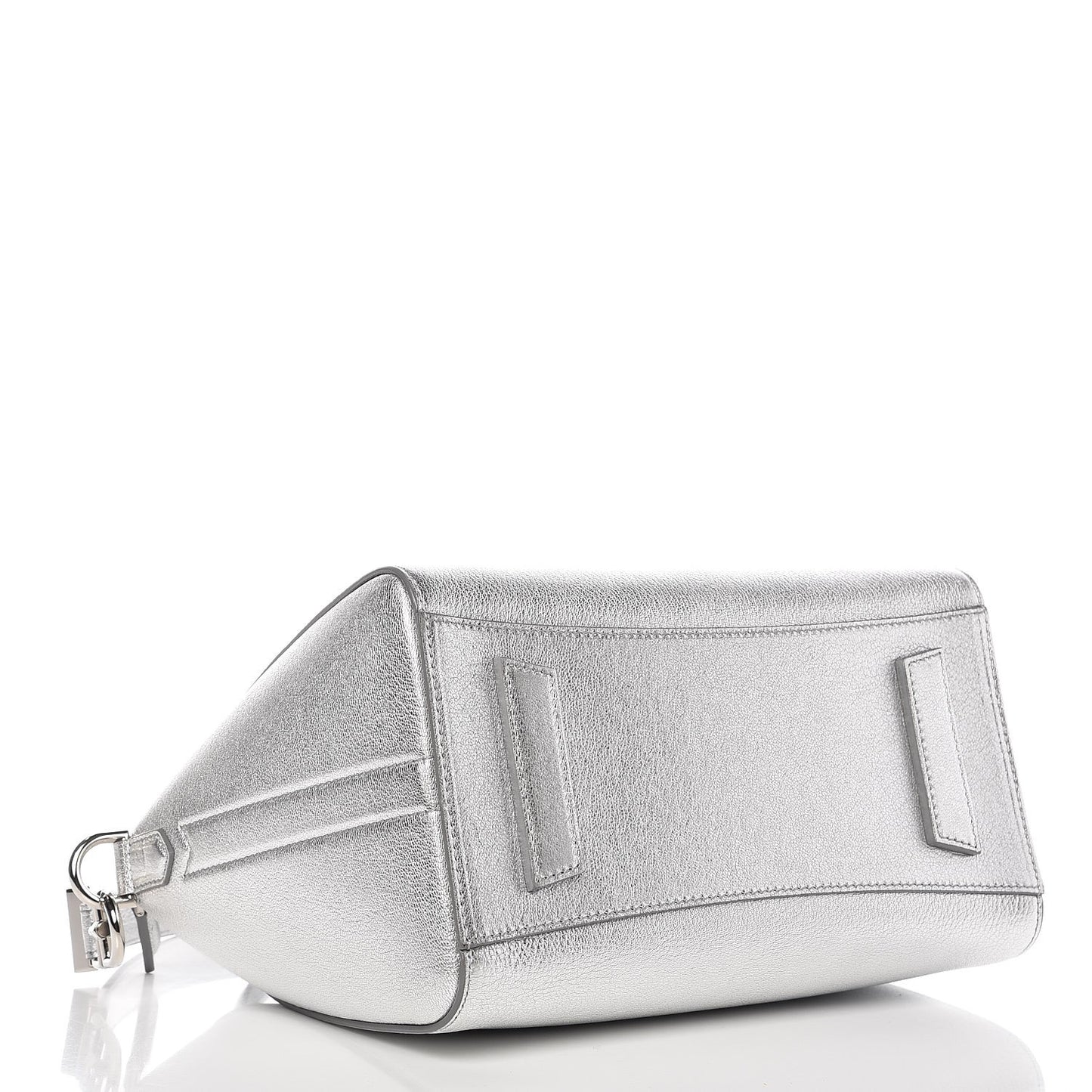 Metallic Sugar Goatskin Small Antigona Silver