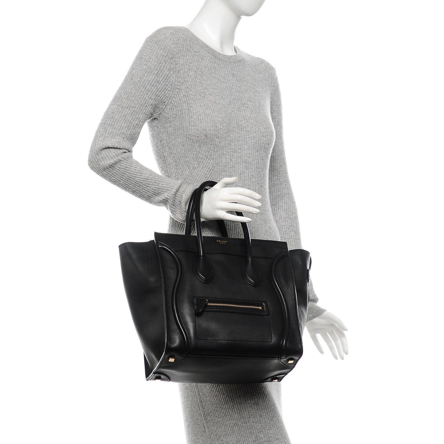 Celine Smooth Calfskin Mini Luggage Black 2 of 6