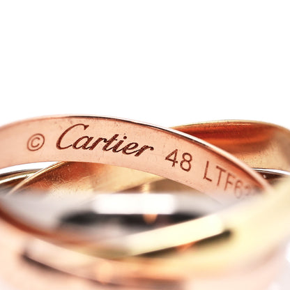 Cartier 18K Pink Yellow White Gold Classic Trinity Ring 48 4.5 3 of 6