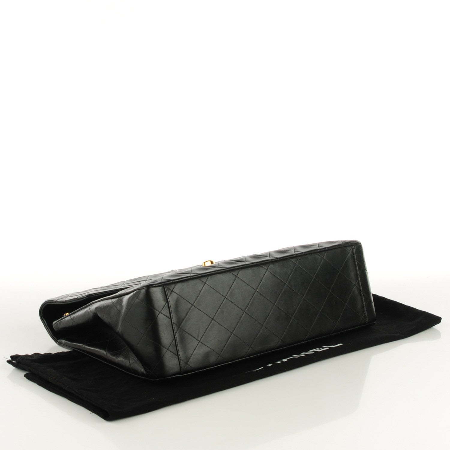 Chanel Lambskin Quilted XL Jumbo Single Flap Black 5 of 10