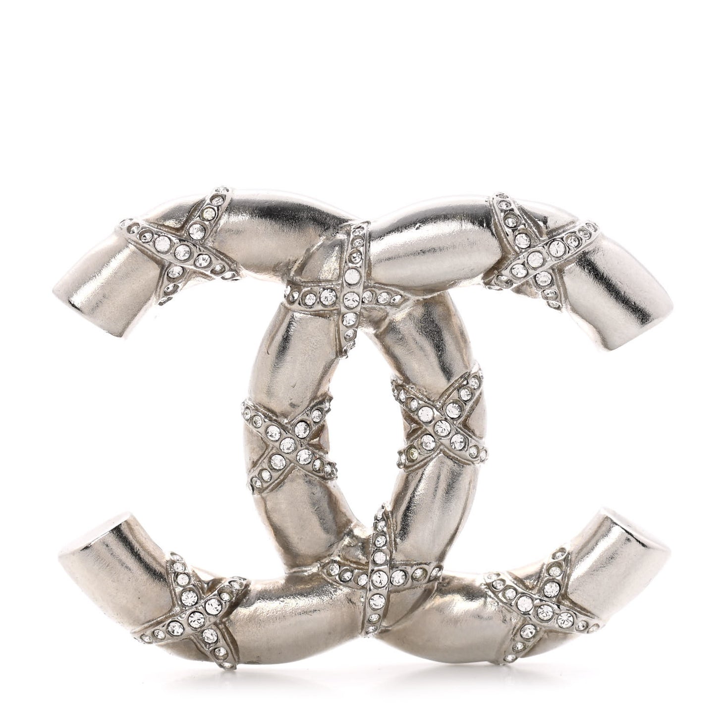 Crystal CC Brooch Silver