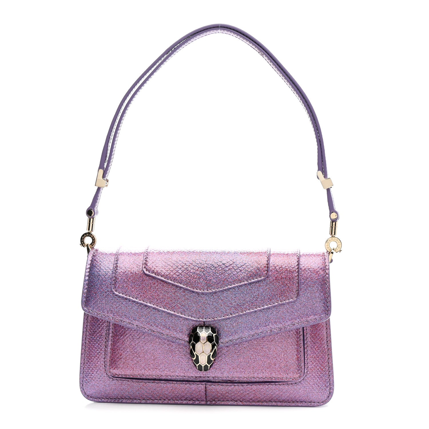 Bulgari Metallic Karung Serpenti Forever Shoulder Bag Sheer  Amethyst 1 of 11