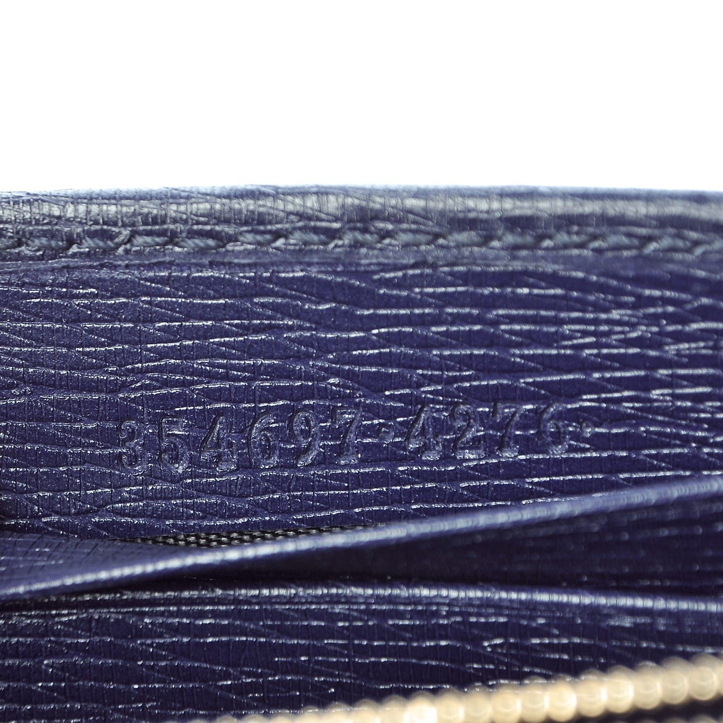 Textured Calfskin Medium Betty Chain Wallet Blue