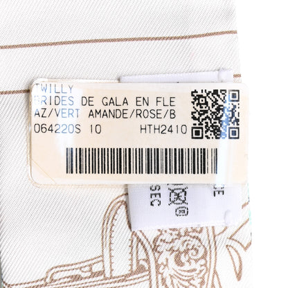 Hermes Silk Brides De Gala En Fleurs Twilly Vert Amande Rose 3 of 4