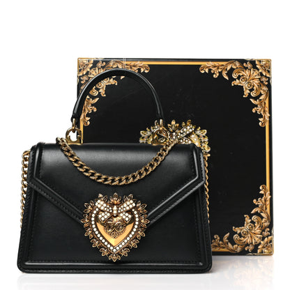 Dolce & Gabbana Smooth Calfskin Small Devotion Envelope Top Handle Bag Black 9 of 9