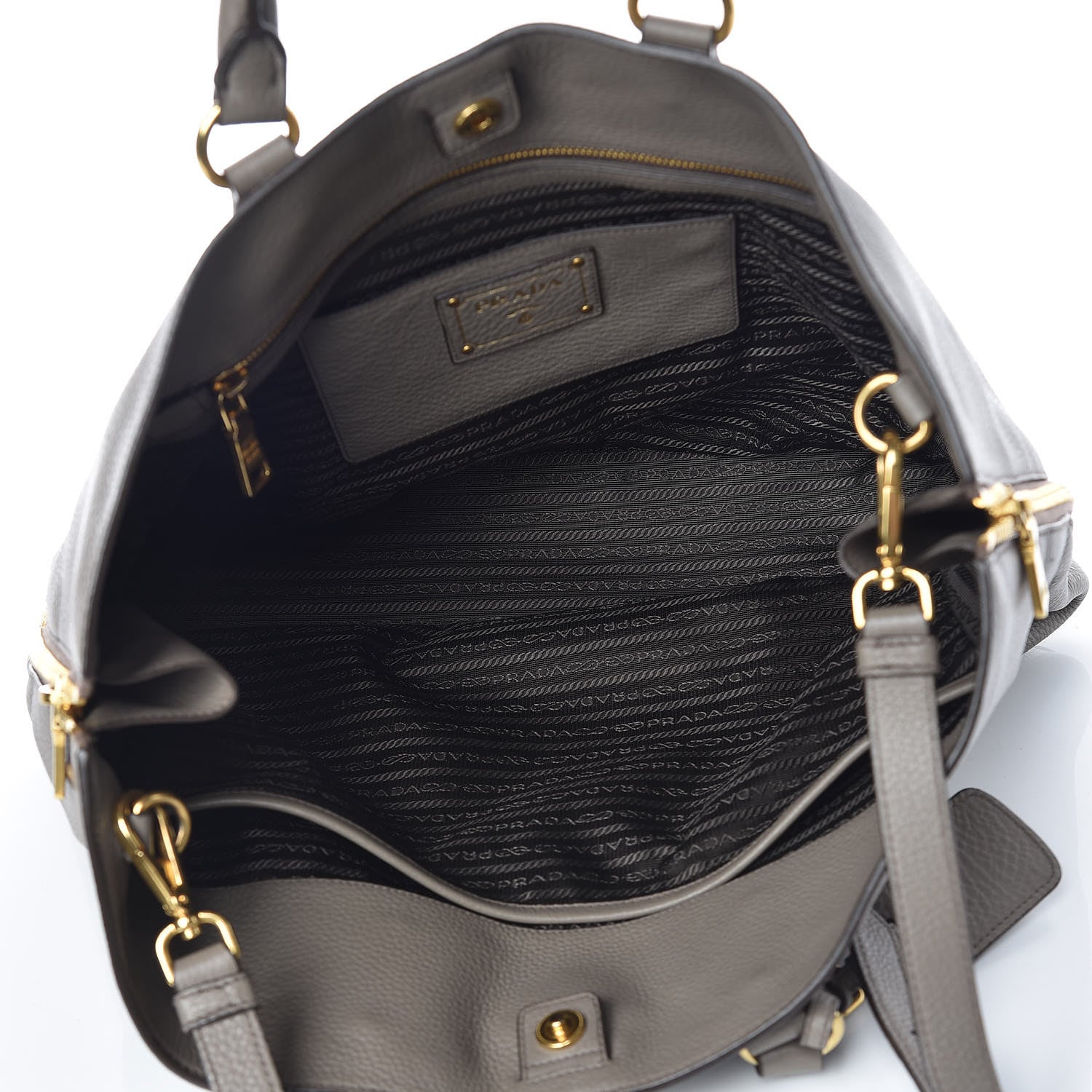 Prada Vitello Daino Side Zip Tote Argilla 8 of 14