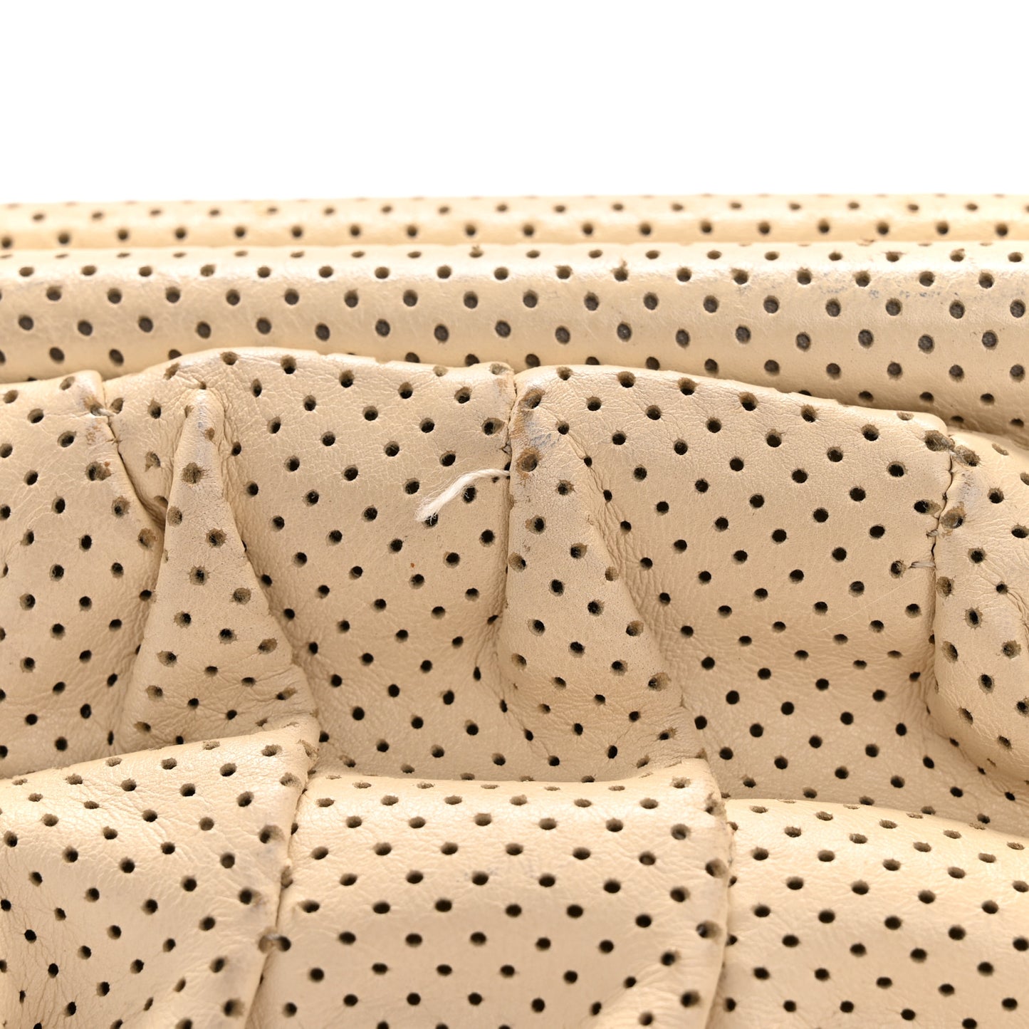 Lambskin Perforated Clutch Light Beige