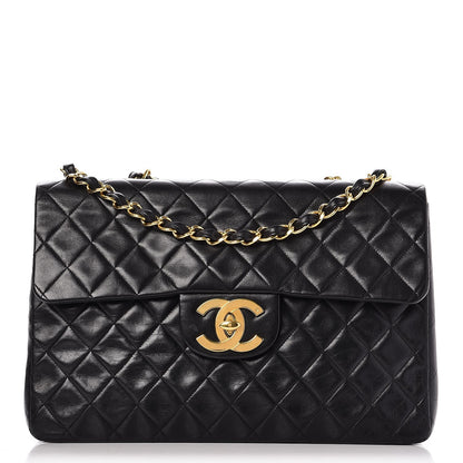 Chanel Lambskin Quilted Jumbo Single Flap Black 1 of 9