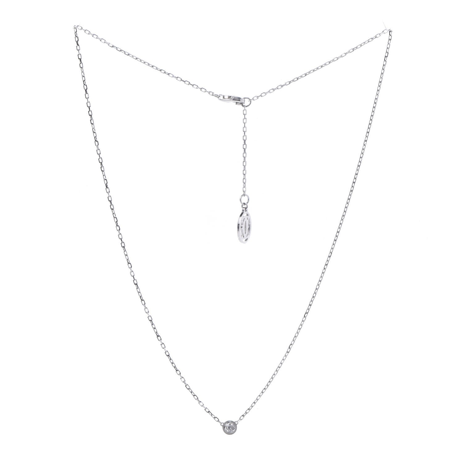 Cartier 18K White Gold Diamond SM D'Amour Pendant Necklace 3 of 6
