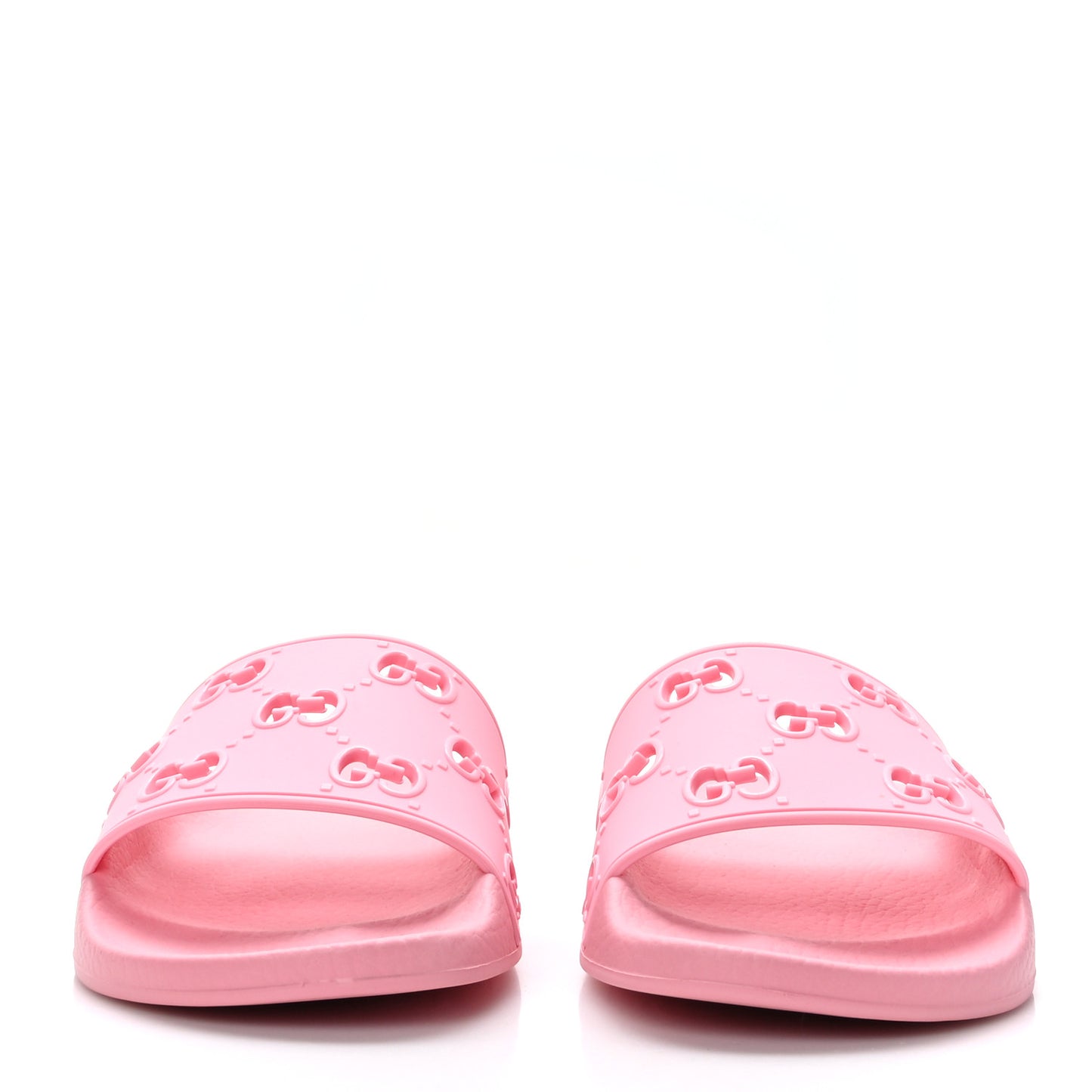 Rubber GG Monogram Perforated Womens Slide Sandals 37 Rose Box