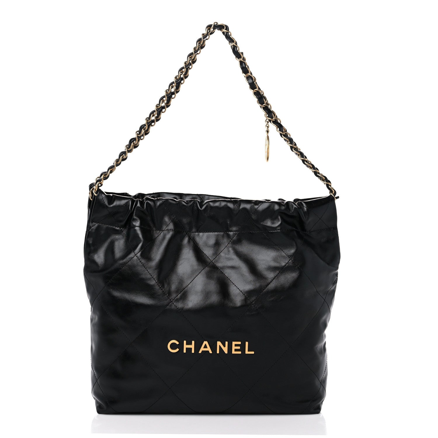 Chanel Shiny Calfskin Quilted Small Chanel 22 Black 3 of 11