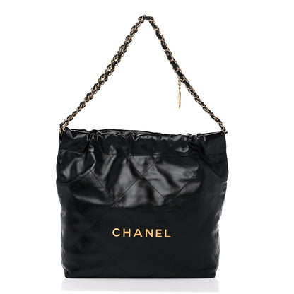 Chanel Shiny Calfskin Quilted Small Chanel 22 Black 3 of 11