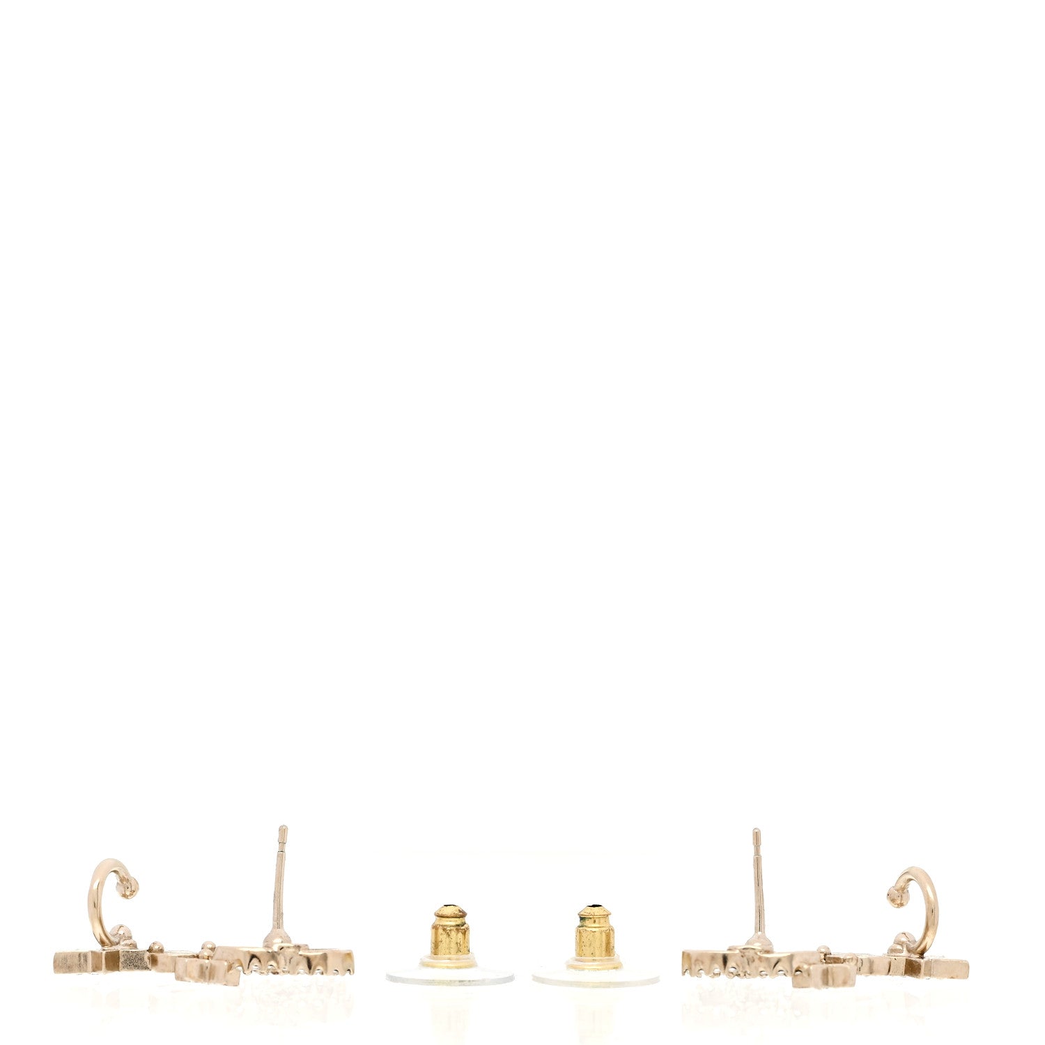 Chanel Crystal Star 5 CC Earrings Gold 3 of 4