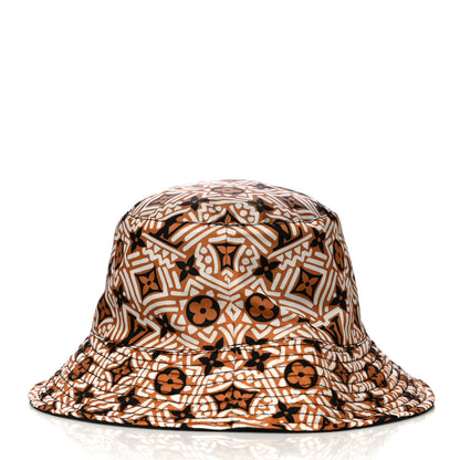 Louis Vuitton Nylon Canvas Monogram Giant Crafty Reversible Bucket Hat Black Creme Caramel 3 of 6
