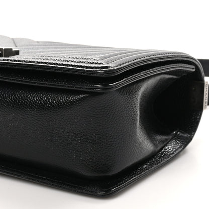 Chanel Caviar Chevron Quilted Medium Boy Flap Black 10 of 11