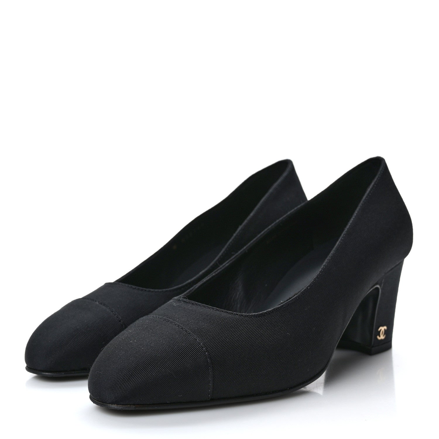 Chanel Lambskin Cap Toe CC Pumps 36 Black 3 of 8