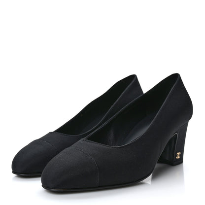 Chanel Lambskin Cap Toe CC Pumps 36 Black 3 of 8
