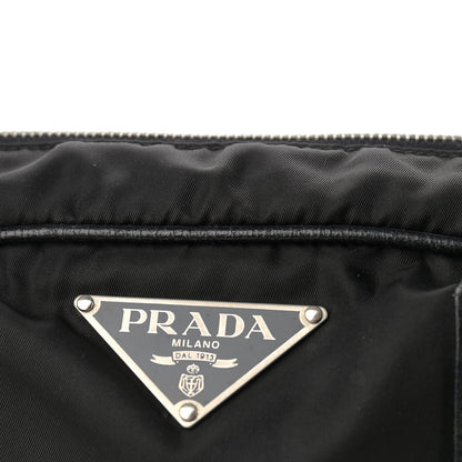 Prada Tessuto Nylon Calfskin Shoulder Bag Black 13 of 13