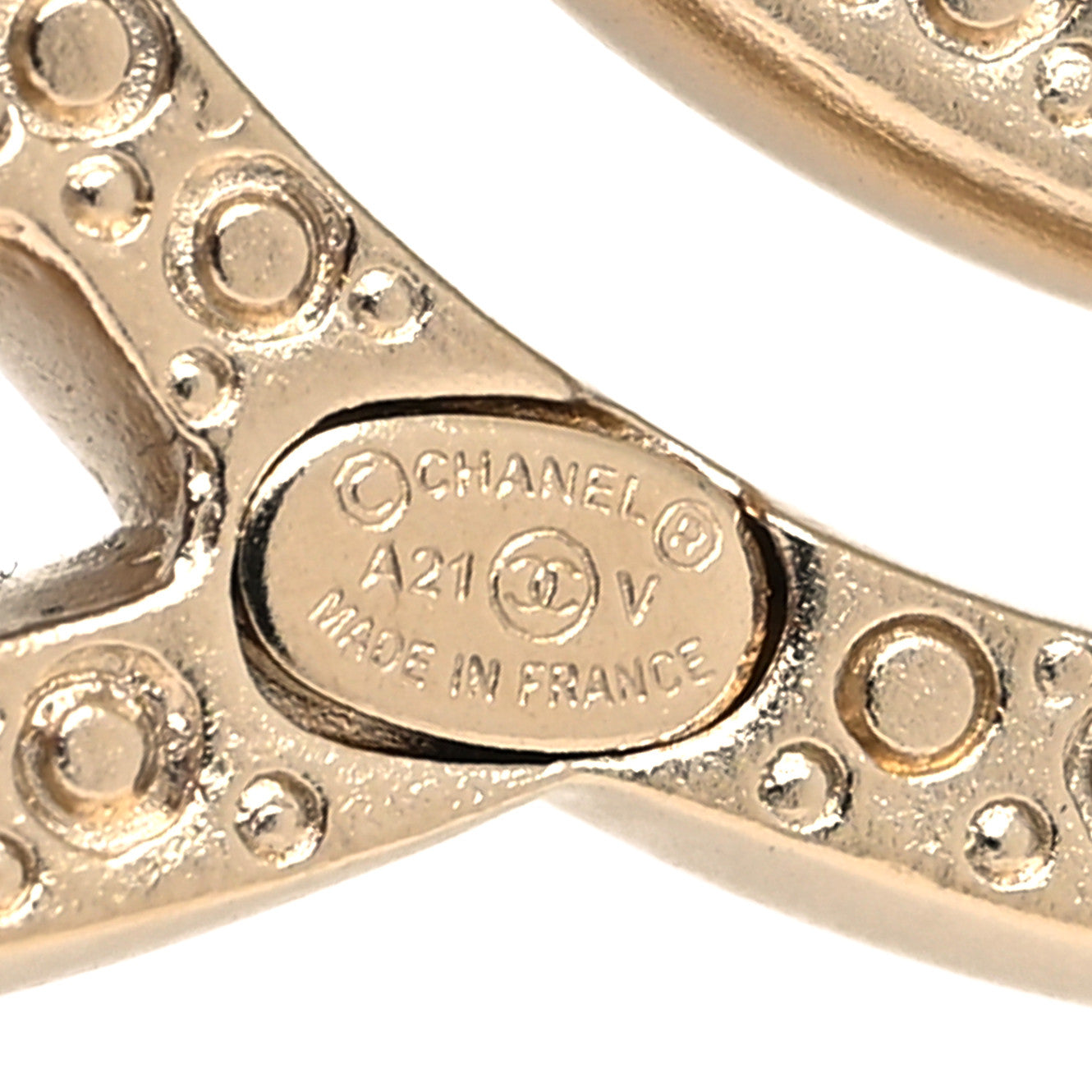 Chanel Crystal CC Brooch Light Gold 4 of 4