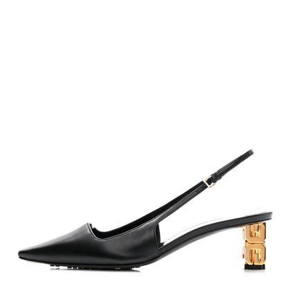Givenchy Calfskin G Cube 50mm Slingback Pumps 37.5 Black 1 of 10