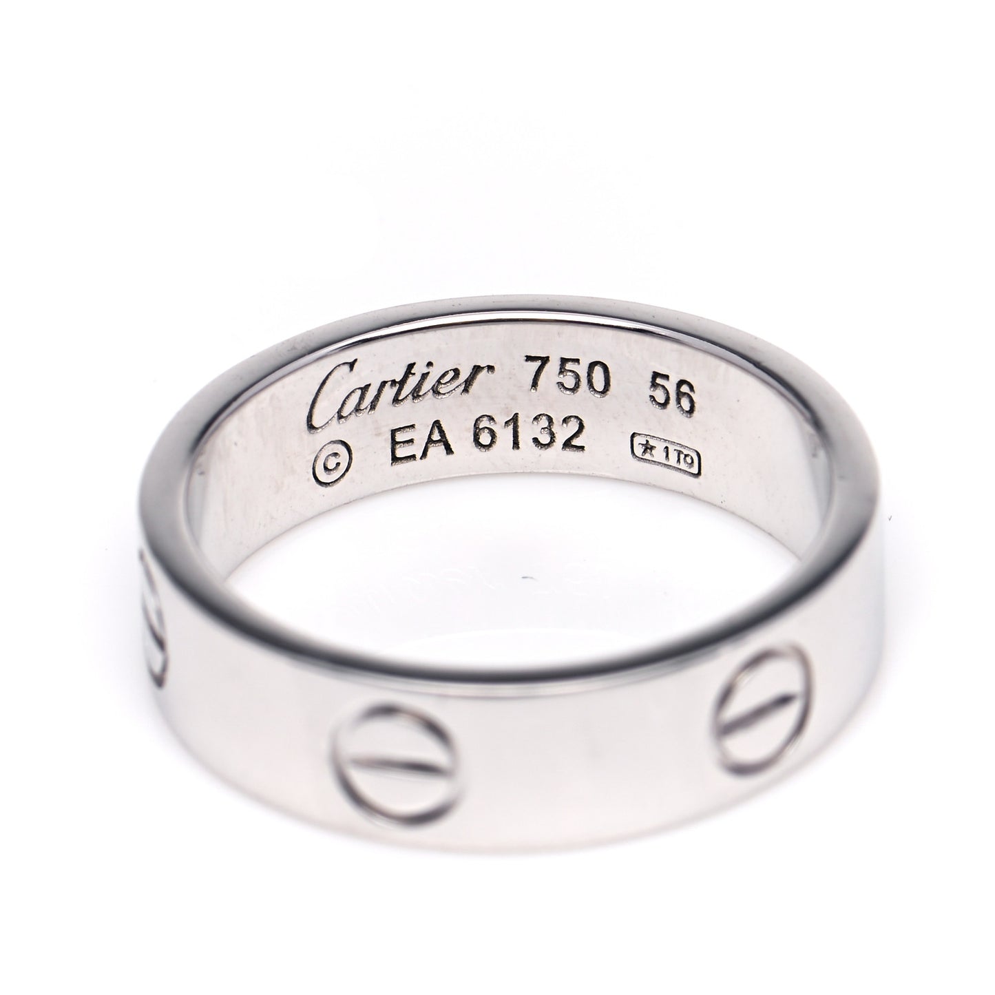 18K White Gold 5.5mm LOVE Ring 56 7.5