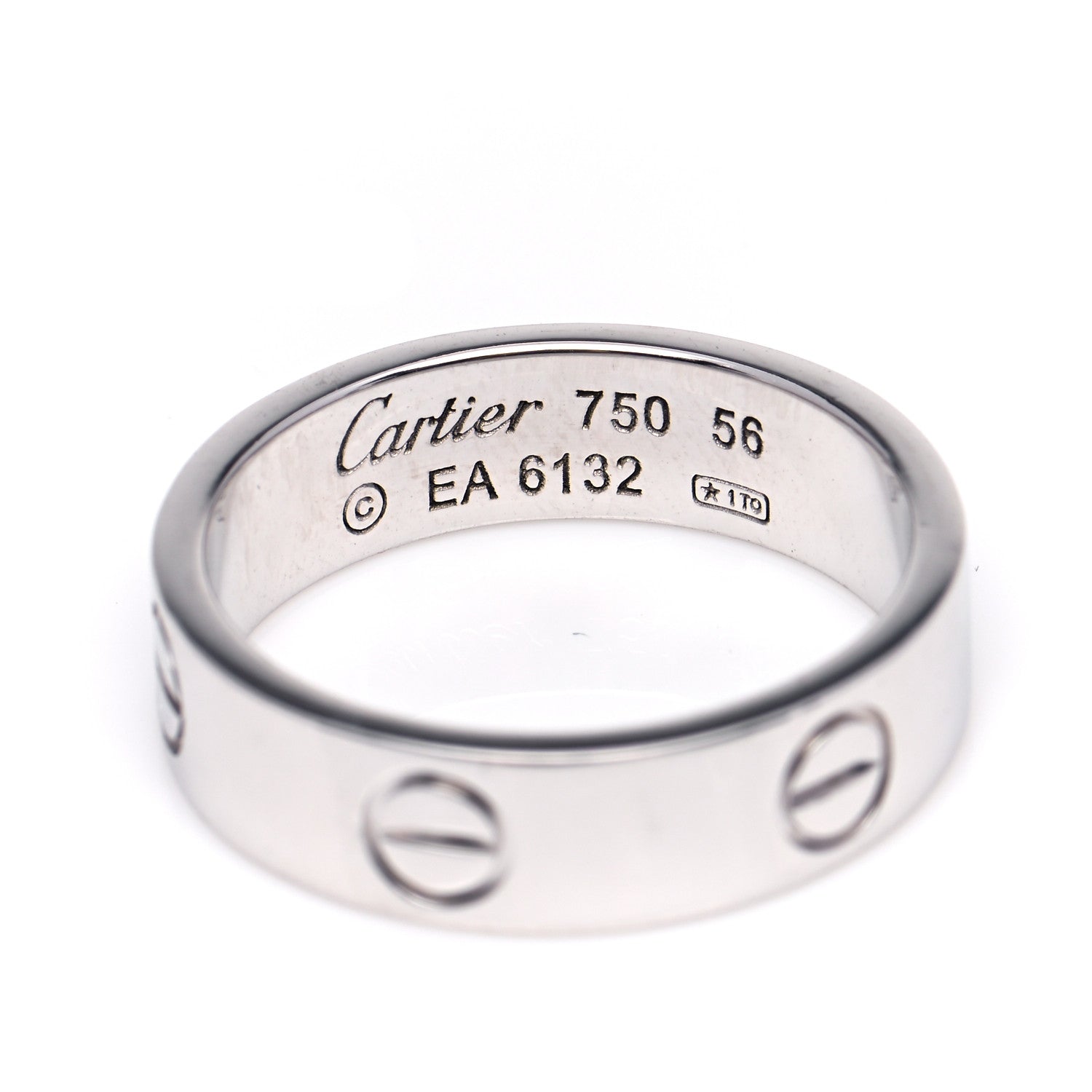 Cartier 18K White Gold 5.5mm LOVE Ring 56 7.5 4 of 5