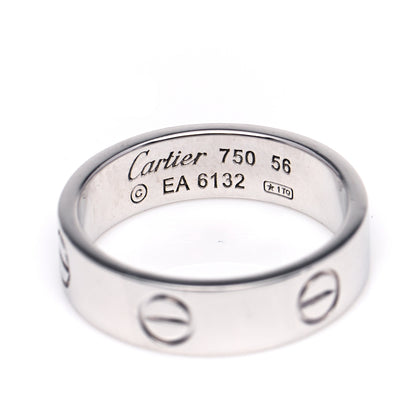Cartier 18K White Gold 5.5mm LOVE Ring 56 7.5 4 of 5