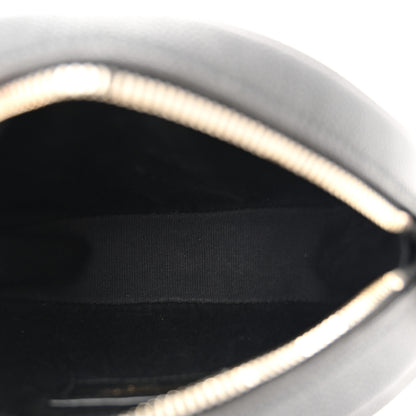 Saint Laurent Grain De Poudre Matelasse Chevron Quilted Round Vinyle Camera Bag Black 5 of 10