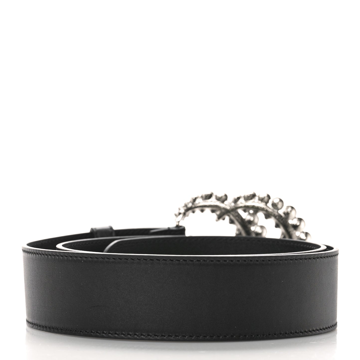 Calfskin Crystal Double G 40mm Belt 85 34 Black