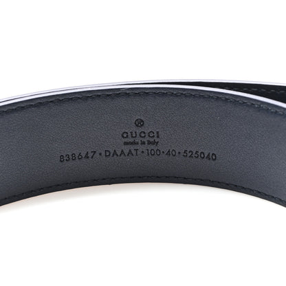 Gucci Moon Calfskin Round Plaque 35mm Belt 100 40 Navy 3 of 4