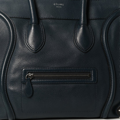 Celine Drummed Calfskin Mini Luggage Blue 9 of 15