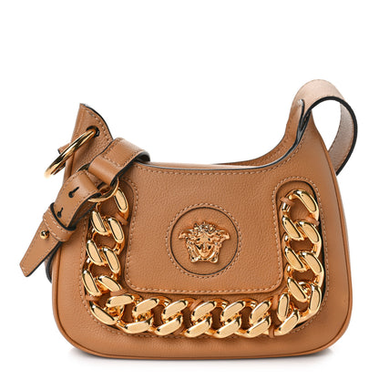 Versace Calfskin La Medusa Mini Chain Hobo Bag Brown 1 of 8