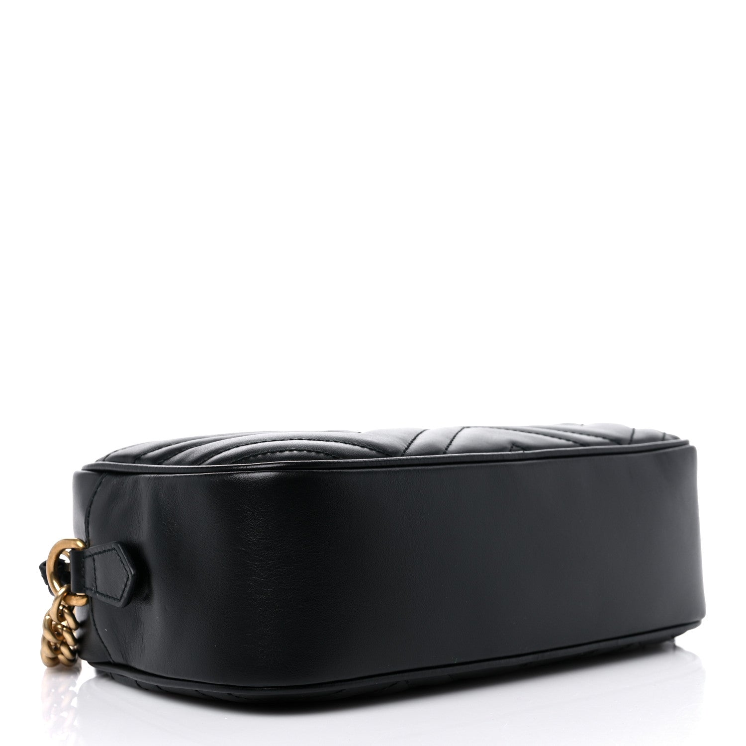 Gucci Calfskin Matelasse Small GG Marmont Chain Shoulder Bag Black 4 of 9