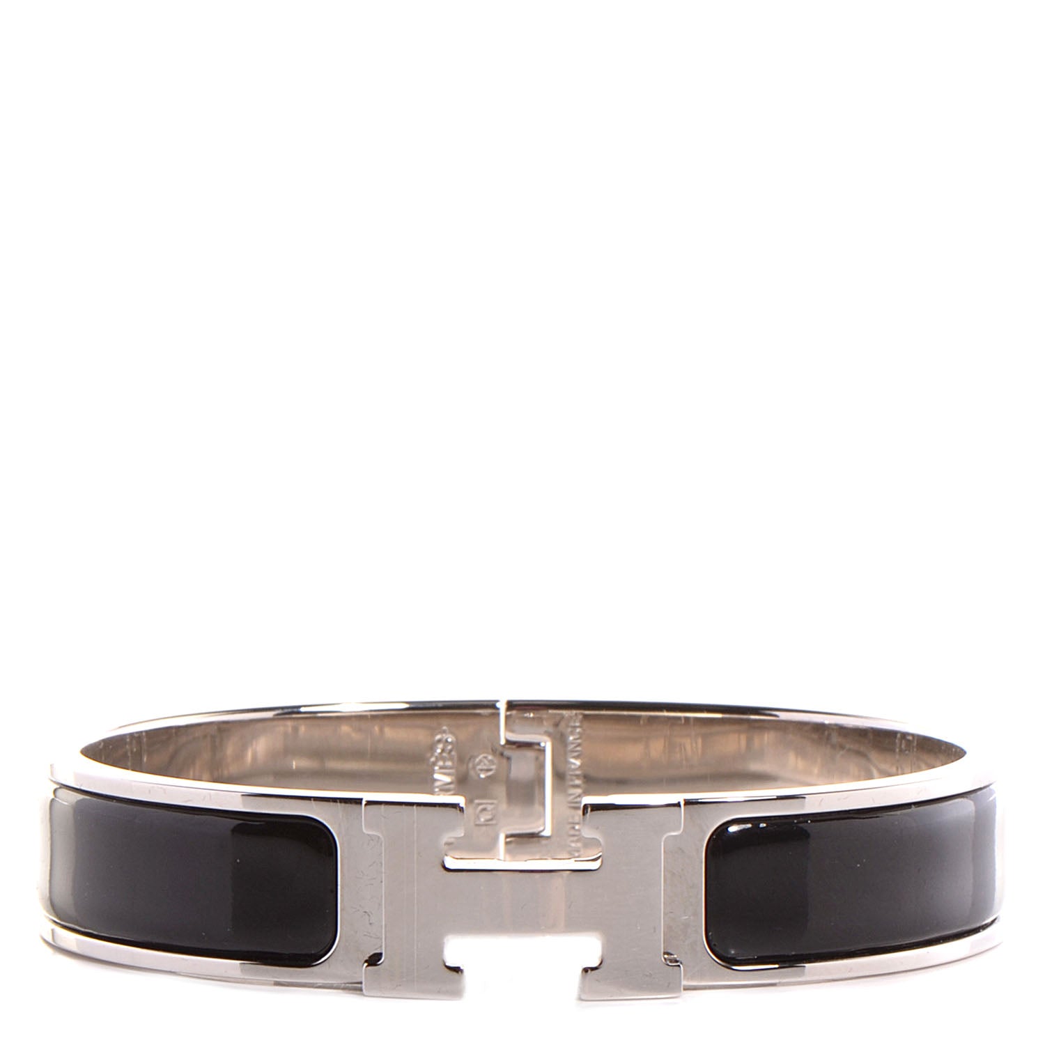 Hermes Enamel Narrow Clic Clac H Bracelet PM Black 1 of 7