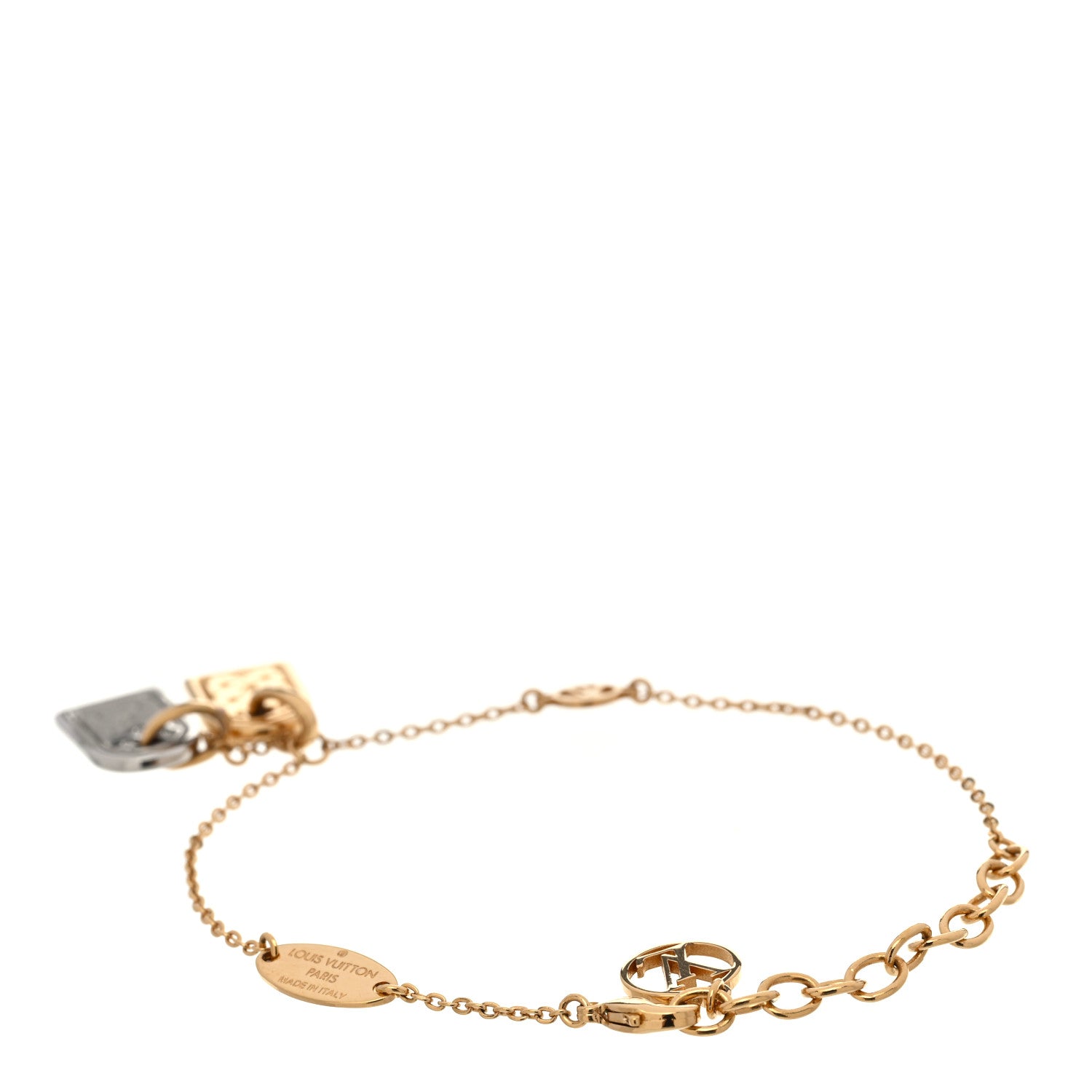 Louis Vuitton Brass Nanogram Bracelet Silver Gold 3 of 6