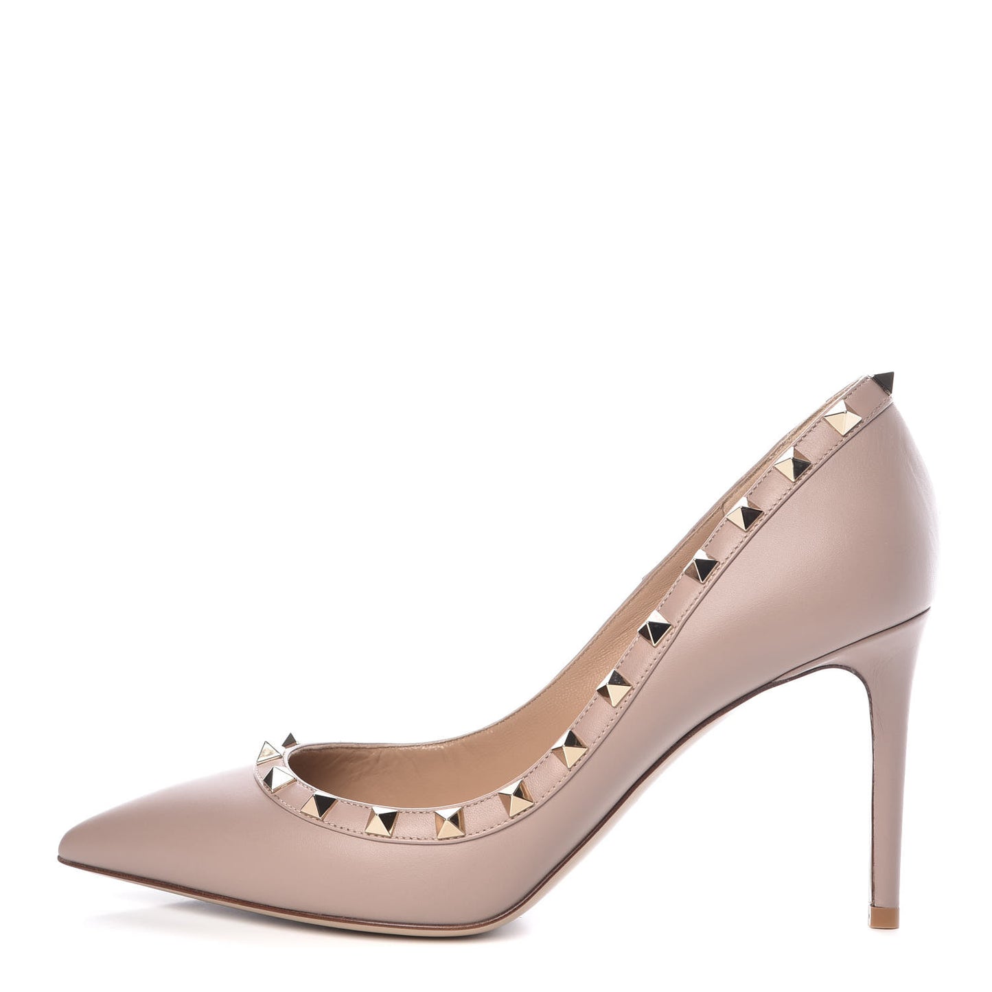 Calfskin Rockstud 85mm Pumps 39.5 Poudre