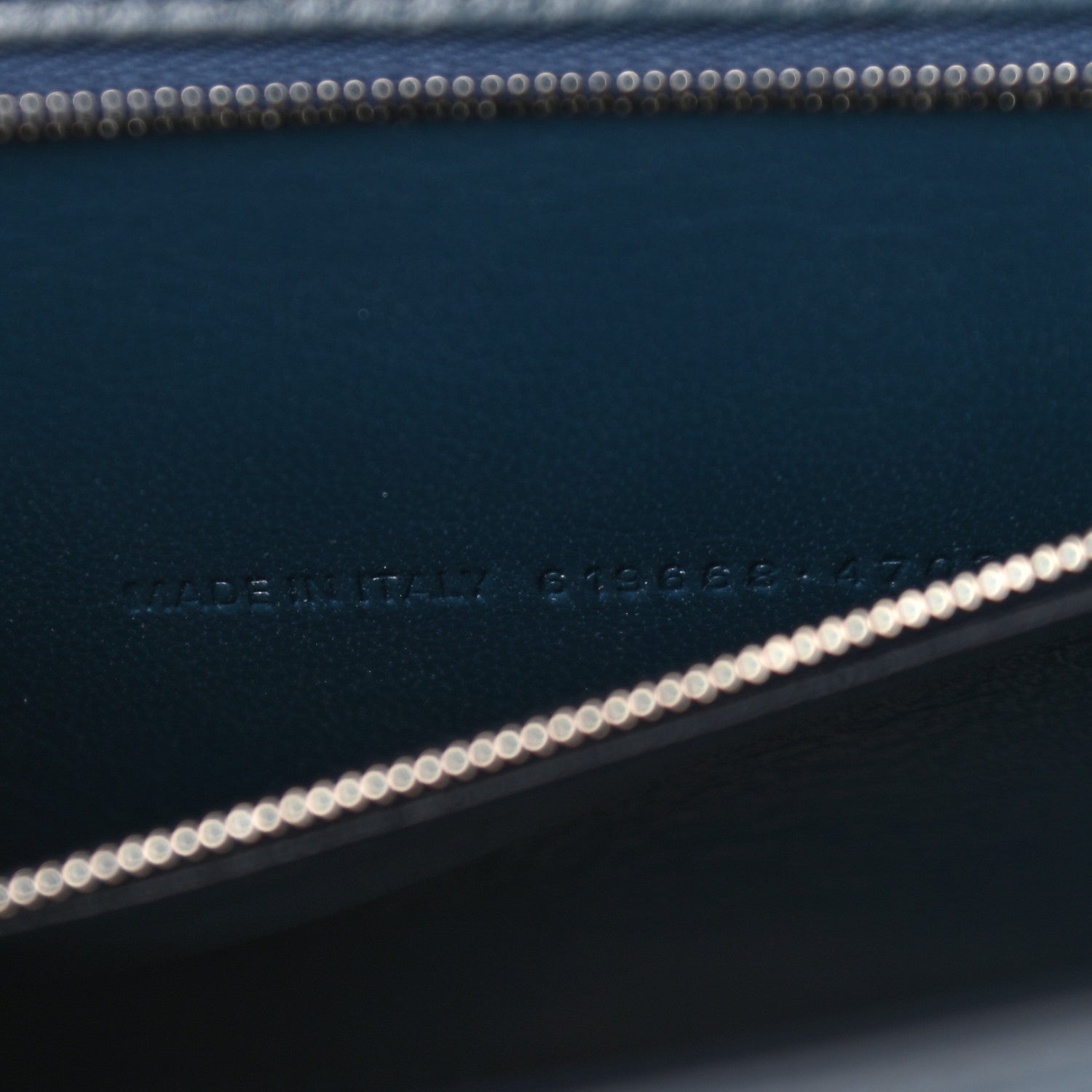 Balenciaga Shiny Calfskin Crocodile Embossed Medium Hourglass Top Handle Bag Denim Blue 7 of 13