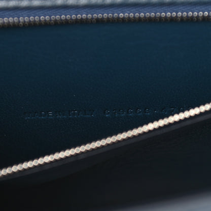 Balenciaga Shiny Calfskin Crocodile Embossed Medium Hourglass Top Handle Bag Denim Blue 7 of 13