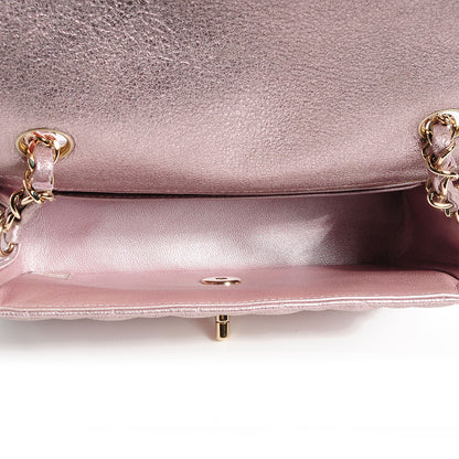 Chanel Metallic Goatskin Quilted Mini Flap Pink 5 of 8